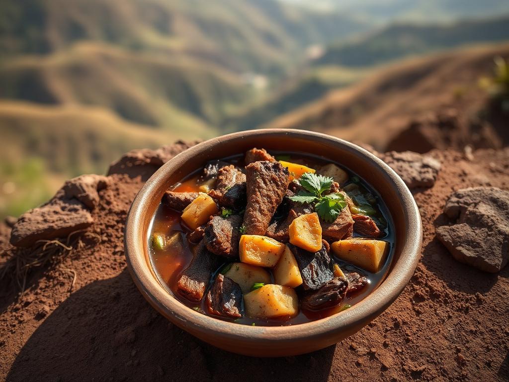 Thadou Sathu (Dried Meat and Vegetable Stew) — Manipur, India