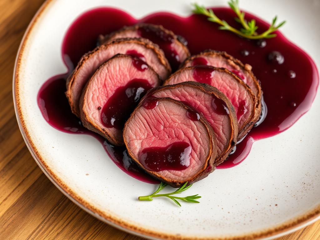 Elk Backstrap with Huckleberry Sauce — Montana, United States