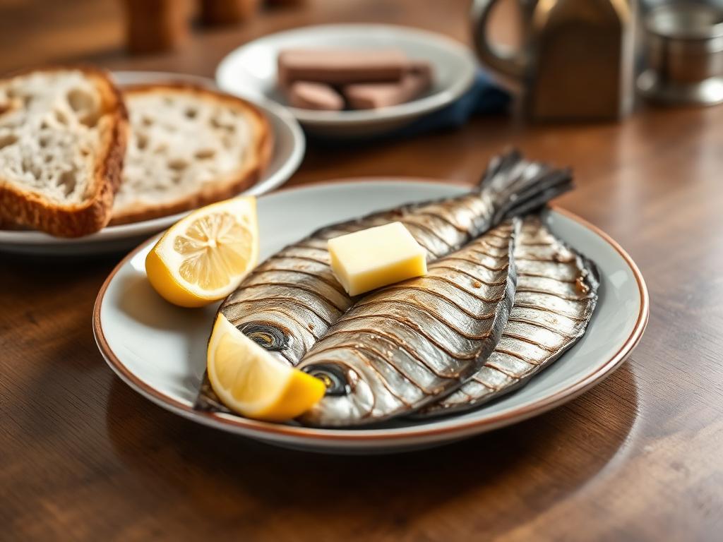 Grilled Craster Kippers with Brown Bread โ North East England, United Kingdom