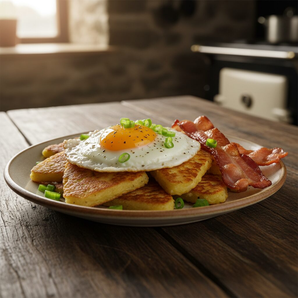 Antrim Potato Farls with Fried Egg — County Antrim and the Causeway Coast, United Kingdom