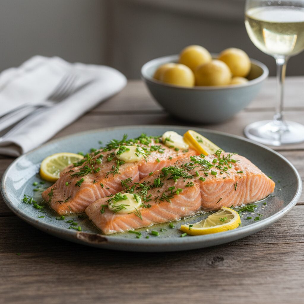 Glenarm Salmon with Butter and Herbs โ County Antrim and the Causeway Coast, United Kingdom