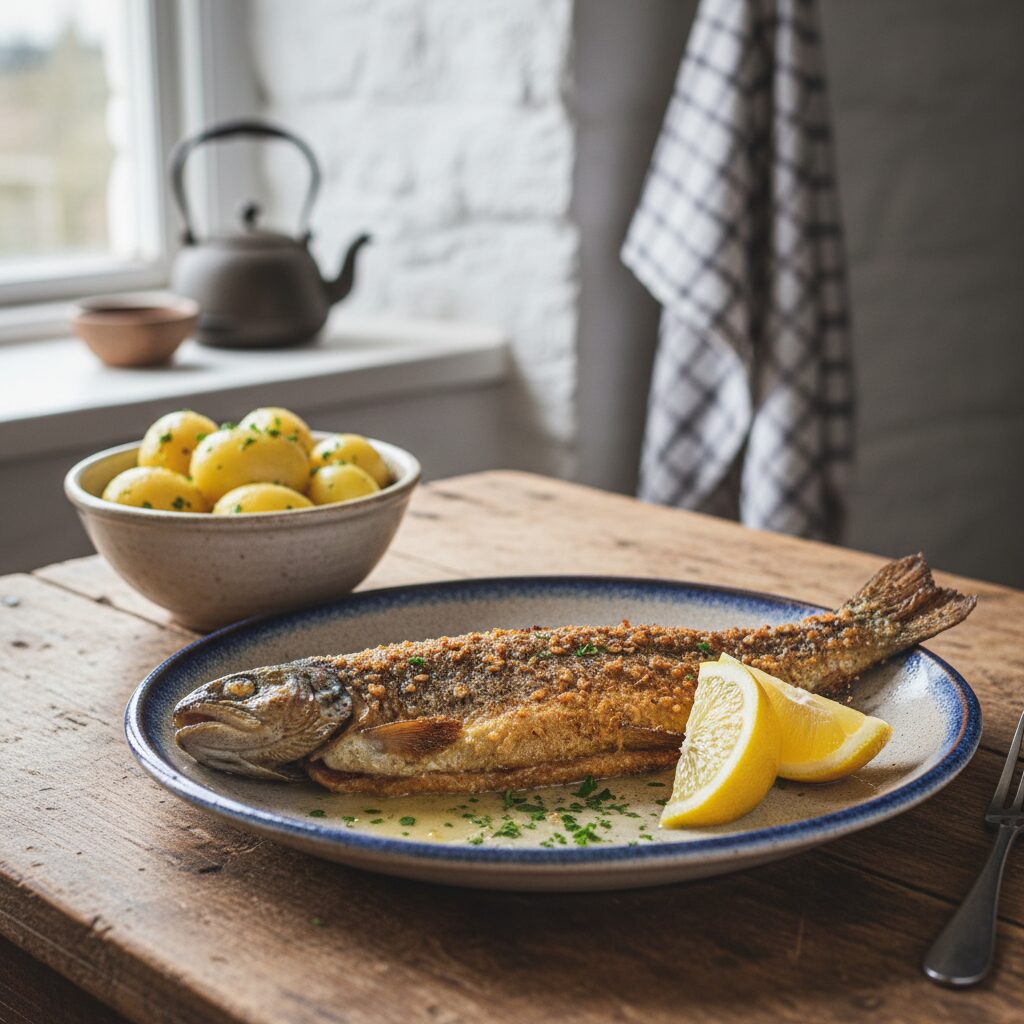 Lough Erne Pan-Fried Trout with Oatmeal — County Fermanagh and the Lakelands, United Kingdom