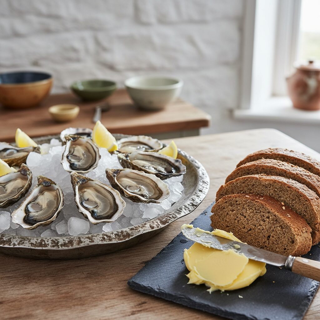 Strangford Lough Oysters with Wheaten and Butter โ County Down, United Kingdom