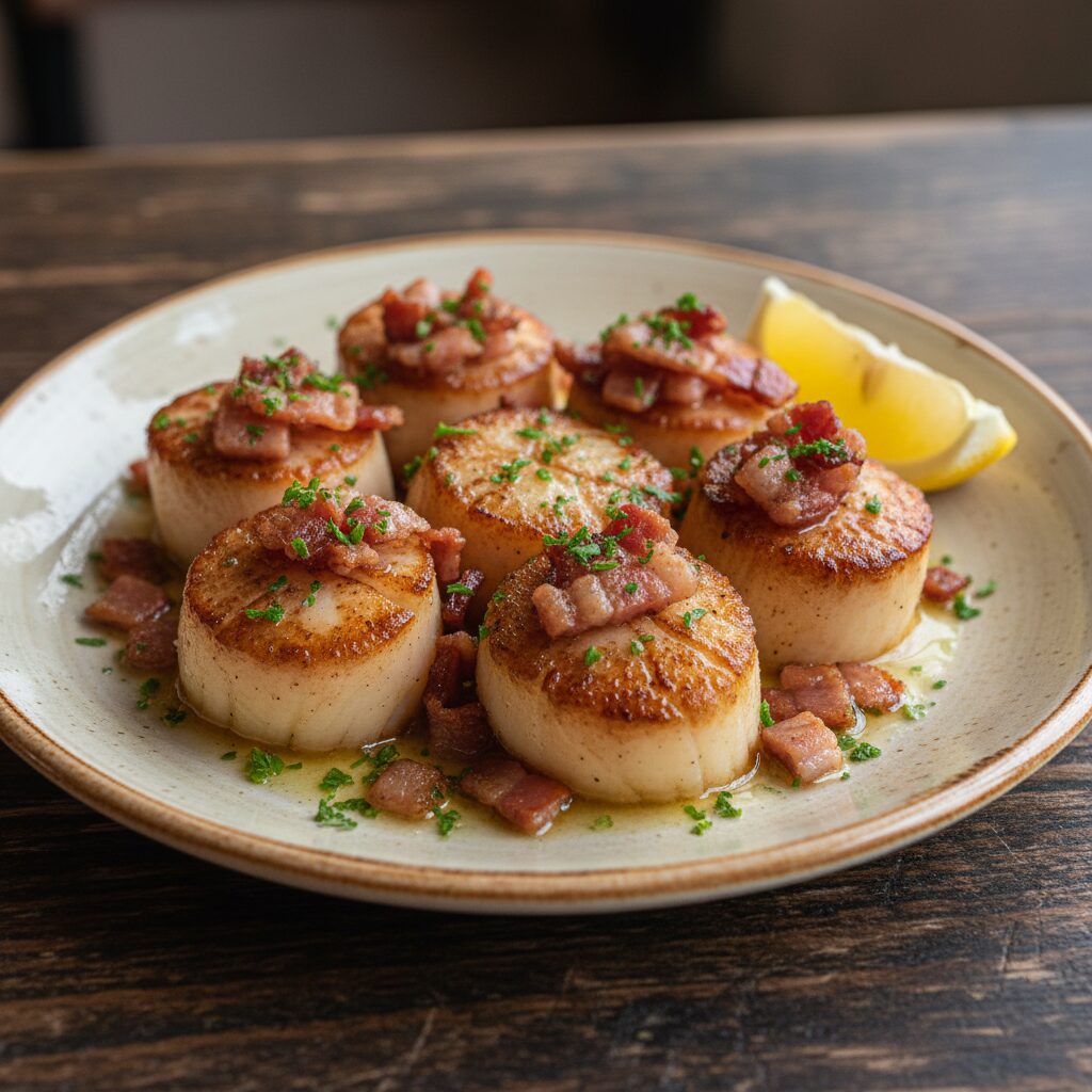 Rye Bay Scallops with Bacon — South East England, United Kingdom