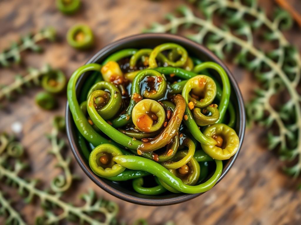 Ningro ko Achar (Fiddlehead Fern Pickle) — Sikkim, India