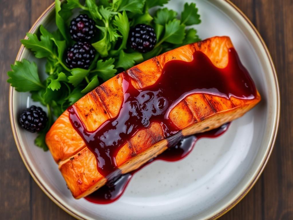 Sockeye Salmon with Huckleberry Glaze — Washington, United States