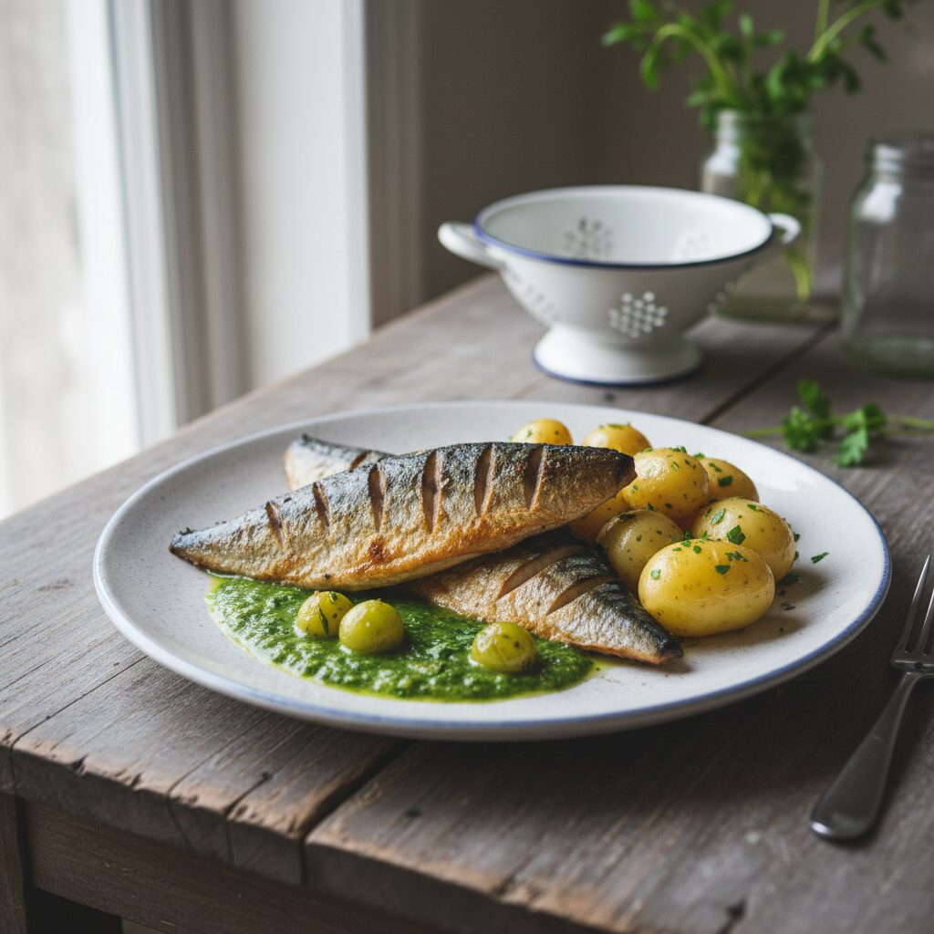 Devon Mackerel with Gooseberry Sauce โ South West England, United Kingdom
