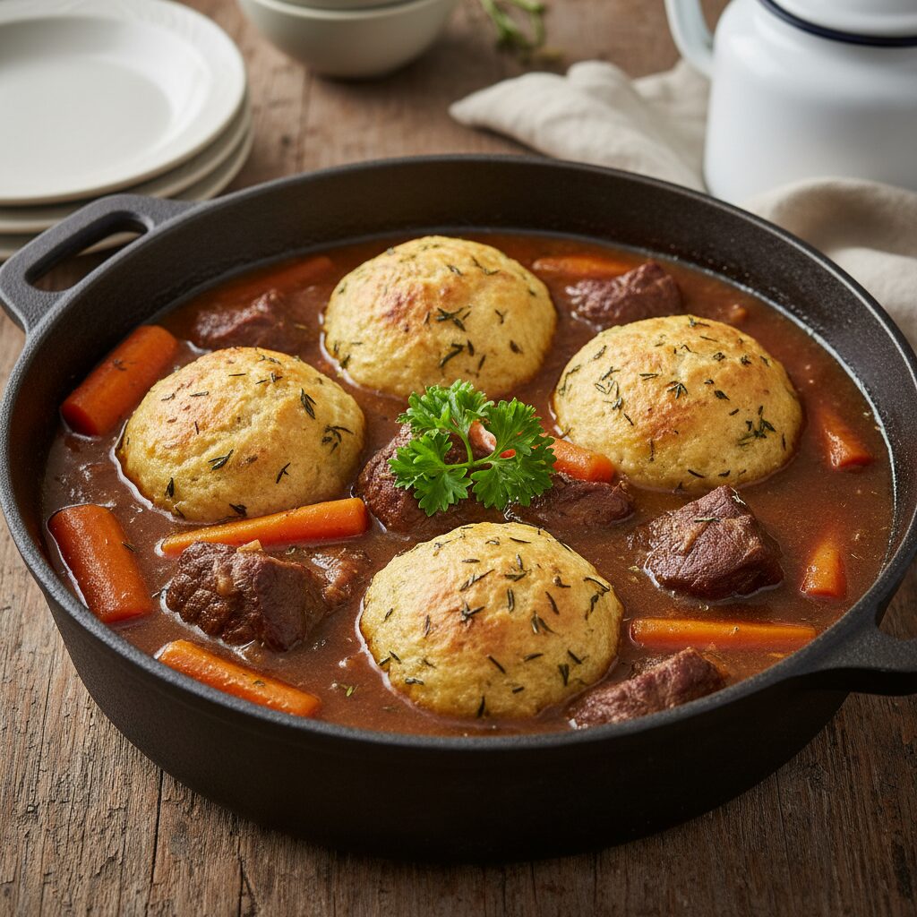 Exeter Stew with Herb Dumplings — South West England, United Kingdom