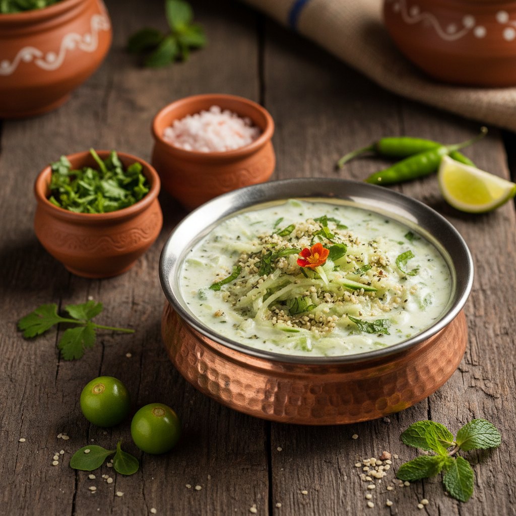 Kumaoni Raita Bhang aur Kheera โ Uttarakhand, India