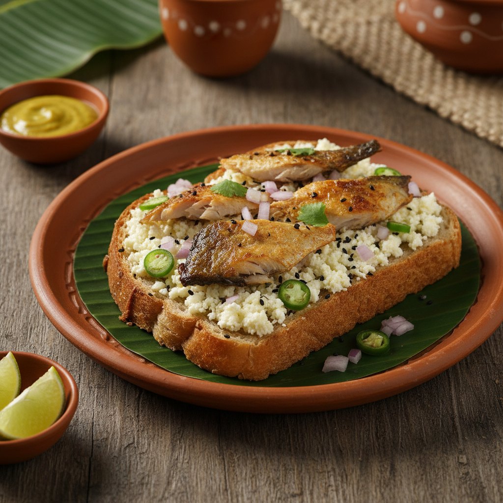 Bandel Cheese and Smoked Fish Toast — West Bengal, India