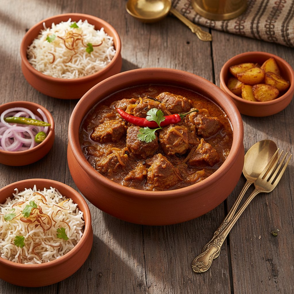 Kosha Mangsho — Durga Puja Mutton Curry — West Bengal, India