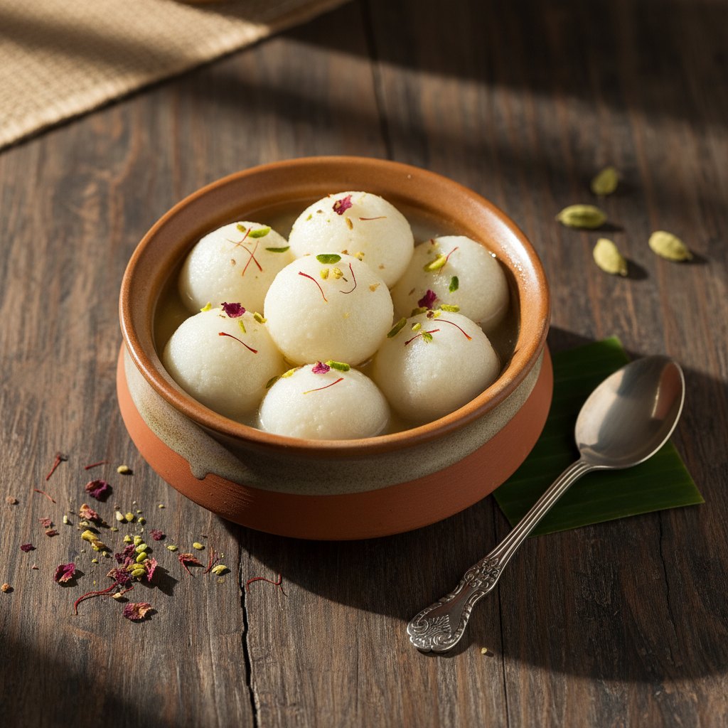 Rasgulla — Spongy Chhana Sweet in Syrup — West Bengal, India