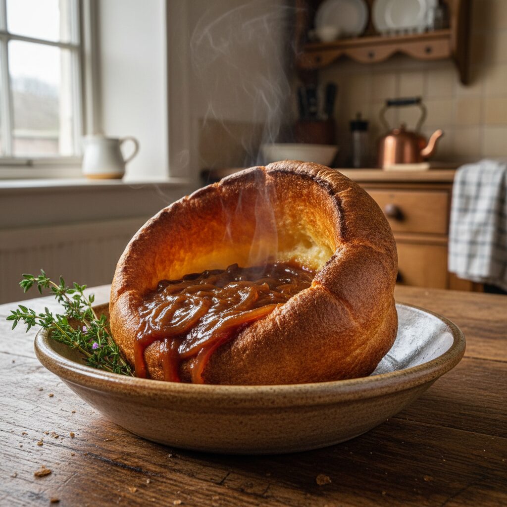 Yorkshire Pudding with Onion Gravy — Yorkshire and the Humber, United Kingdom